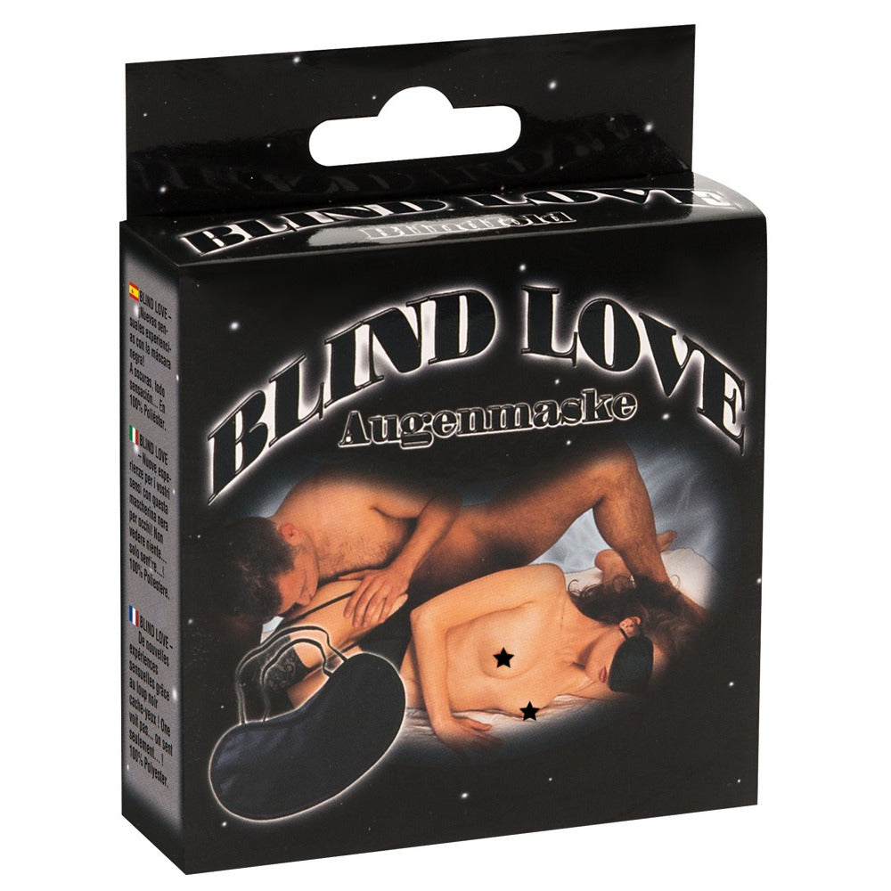 Blind Love Black Satin Eye Mask – Sensual Blindfold for Couples