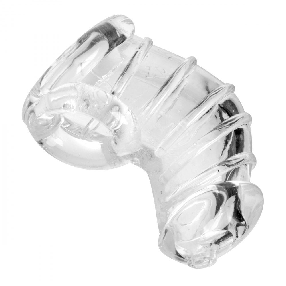 Detained Soft Body Chastity Cage – Clear Flexible Rubber