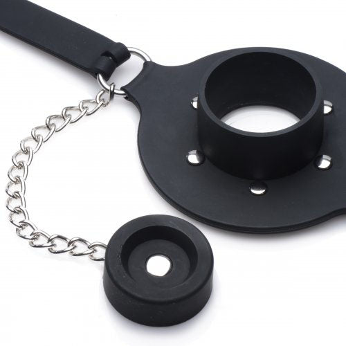 Pie Hole Silicone Feeding Gag with Lockable Buckle – Black