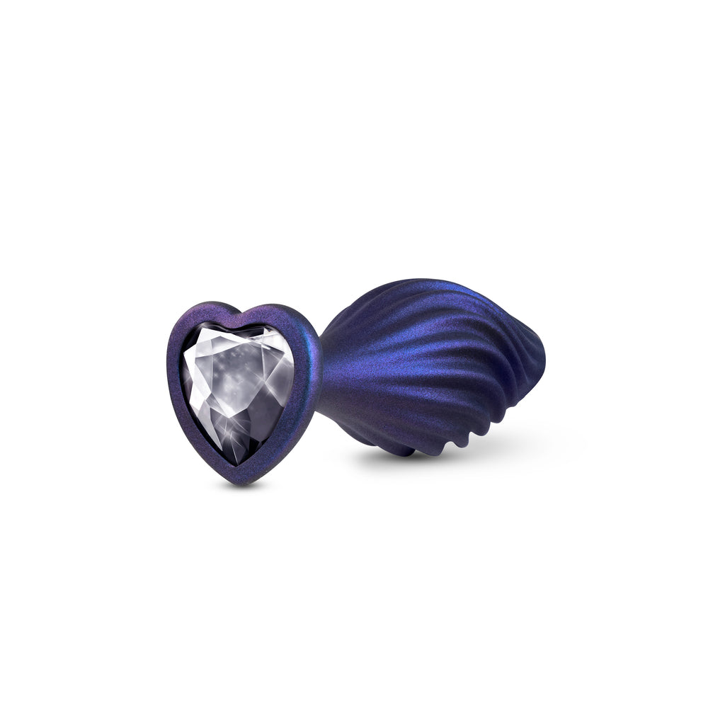 Anal Adventures Matrix Swirling Bling Butt Plug – Platinum Silicone with Jewel Base