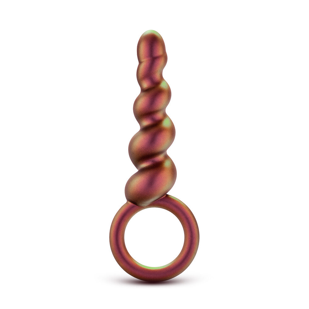 Anal Adventures Matrix Spiral Loop Butt Plug – Platinum Silicone with Swirls