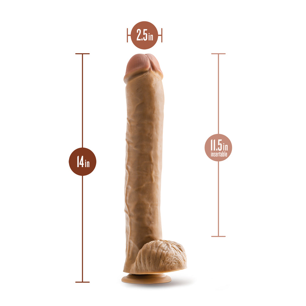 Dr Skin Dr Michael 14" Realistic Dildo with Balls – Flesh Brown