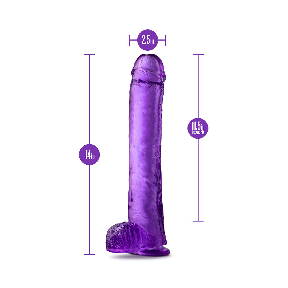 B Yours Plus Hefty N Hung 14" Dildo – Large Realistic TPE G-Spot & P-Spot Stimulator with Suction Base