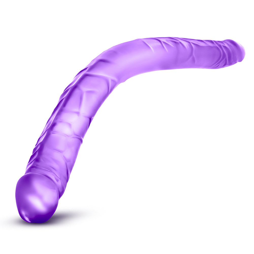 B Yours 16" Purple Double-Ended Dildo – Flexible Realistic PVC Toy for Couples