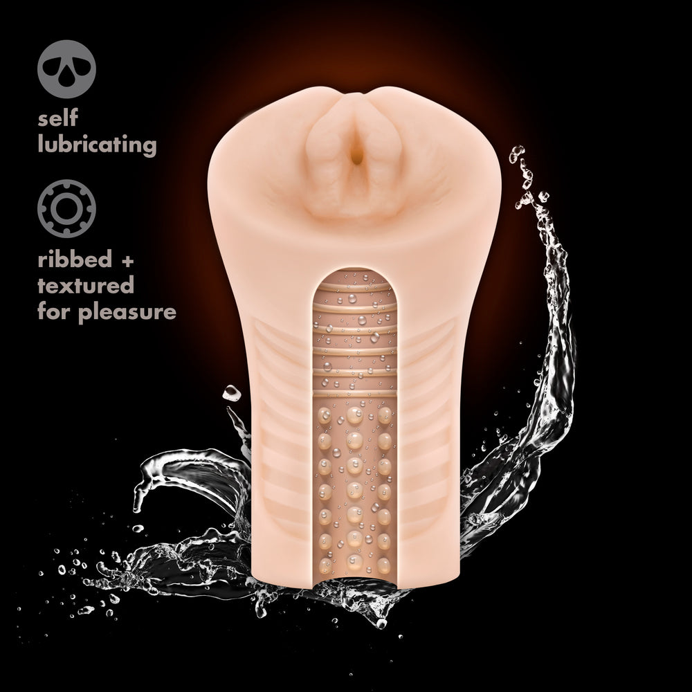 M Elite Annabella Self-Lubricating Masturbator – Ultra-Soft with Vibrations