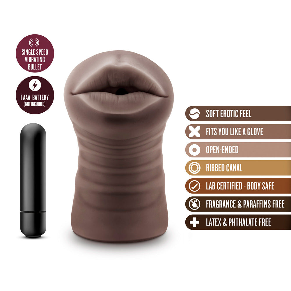 Hot Chocolate Heather Mouth Vibrating Masturbator – Realistic & Textured