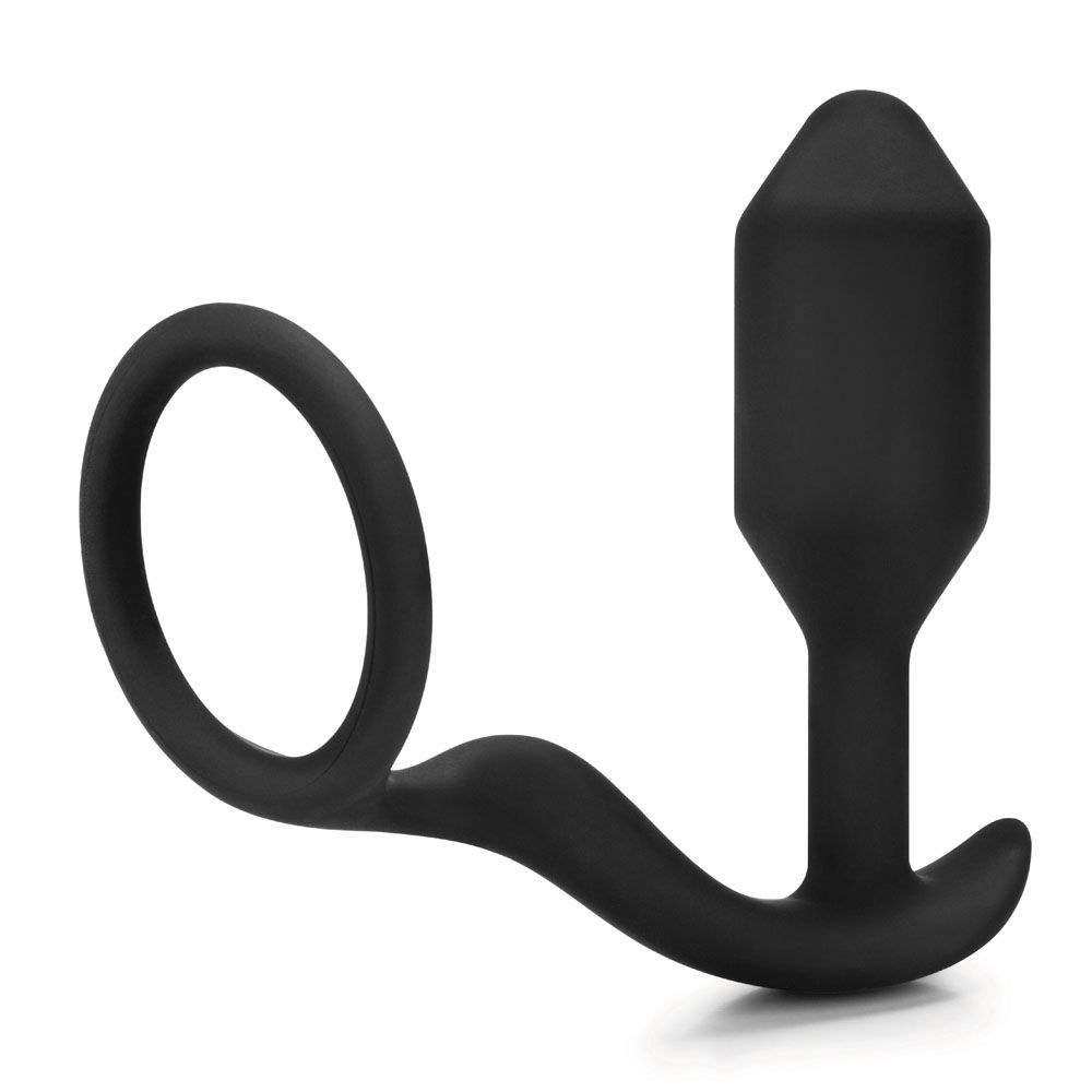 bVibe Snug & Tug Weighted Anal Plug and Cock Ring Combo – Multi-Stimulation