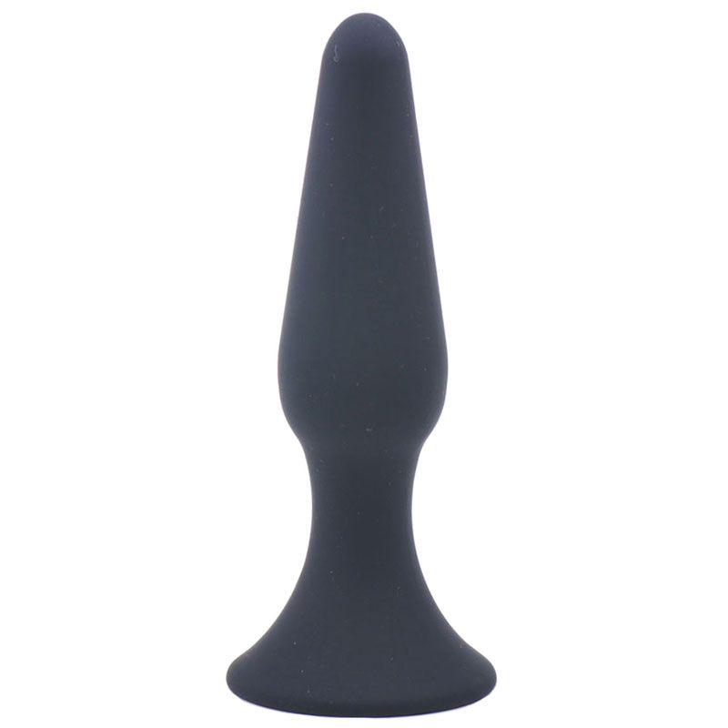 Medium Classic Black Silicone Butt Plug – Suction Cup Base