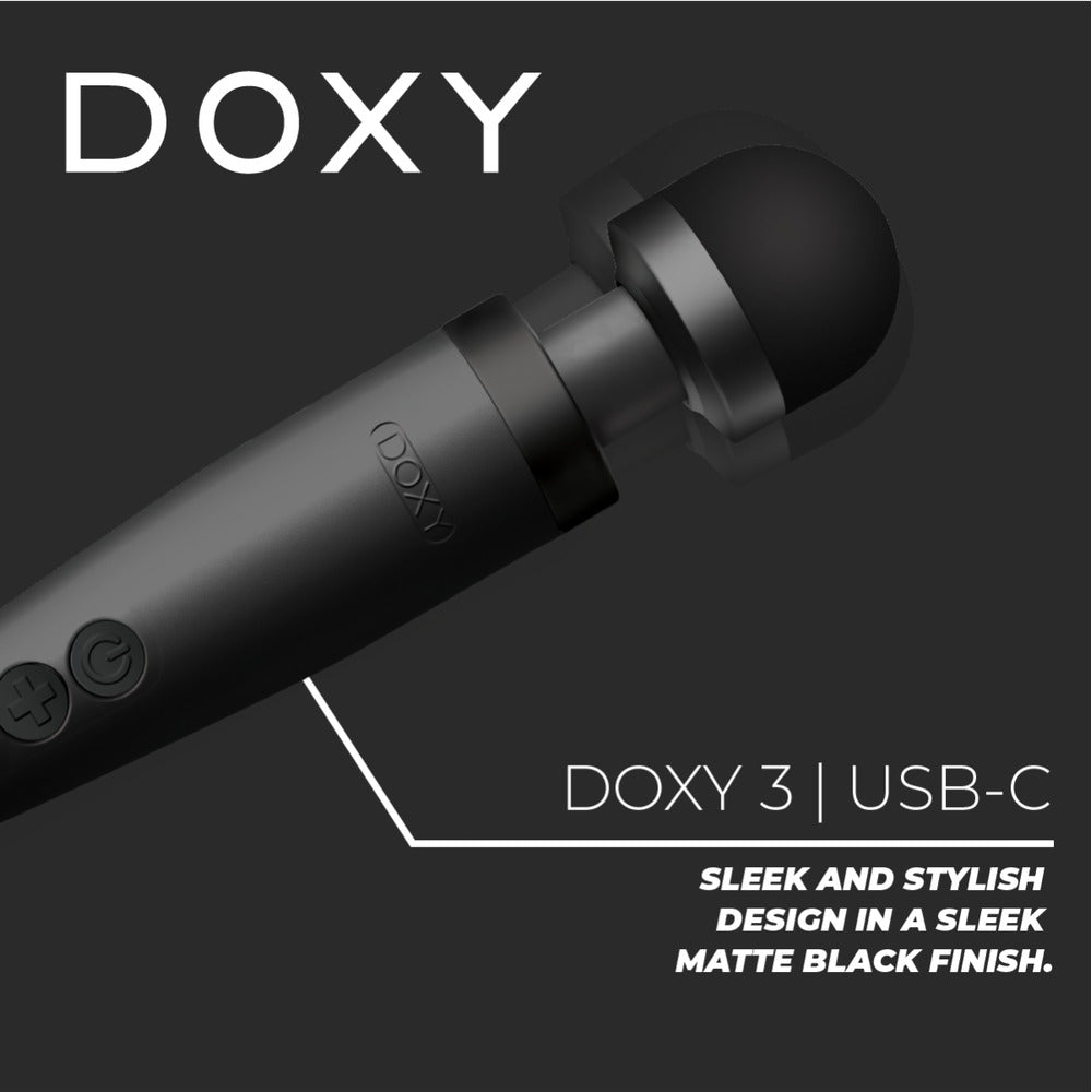 Doxy Wand 3 USB-Powered Massager – Black