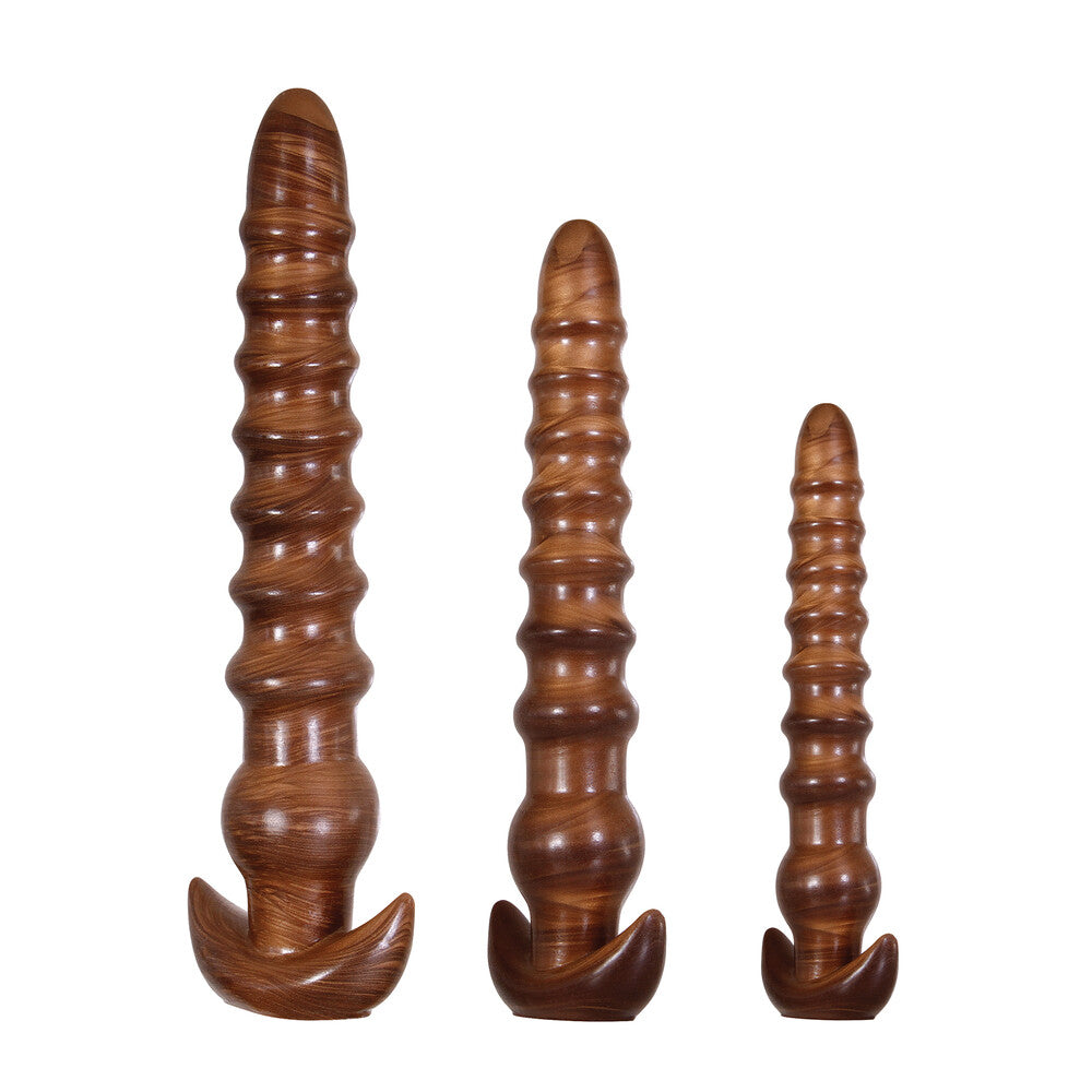 Twisted Love 3-Piece Gold Metallic Butt Plug Set – Firm, Flexible & Textured