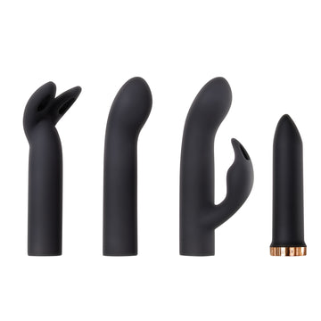 Evolved Four Play Vibrator Kit – 7-Speed Bullet with 3 Interchangeable Sleeves