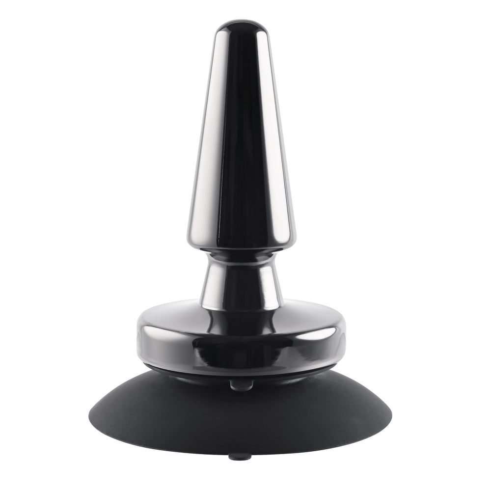 Evolved Beginner Rechargeable Vibrating Metal Butt Plug with Suction Base