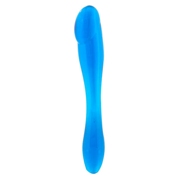 EX Double-Ended Penis Anal Probe – Smooth, Translucent Blue Jelly – 7.25 Inches