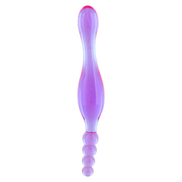 EX Smoothy Double-Ended Anal Probe – Translucent Purple Jelly with Beads – 8 Inches