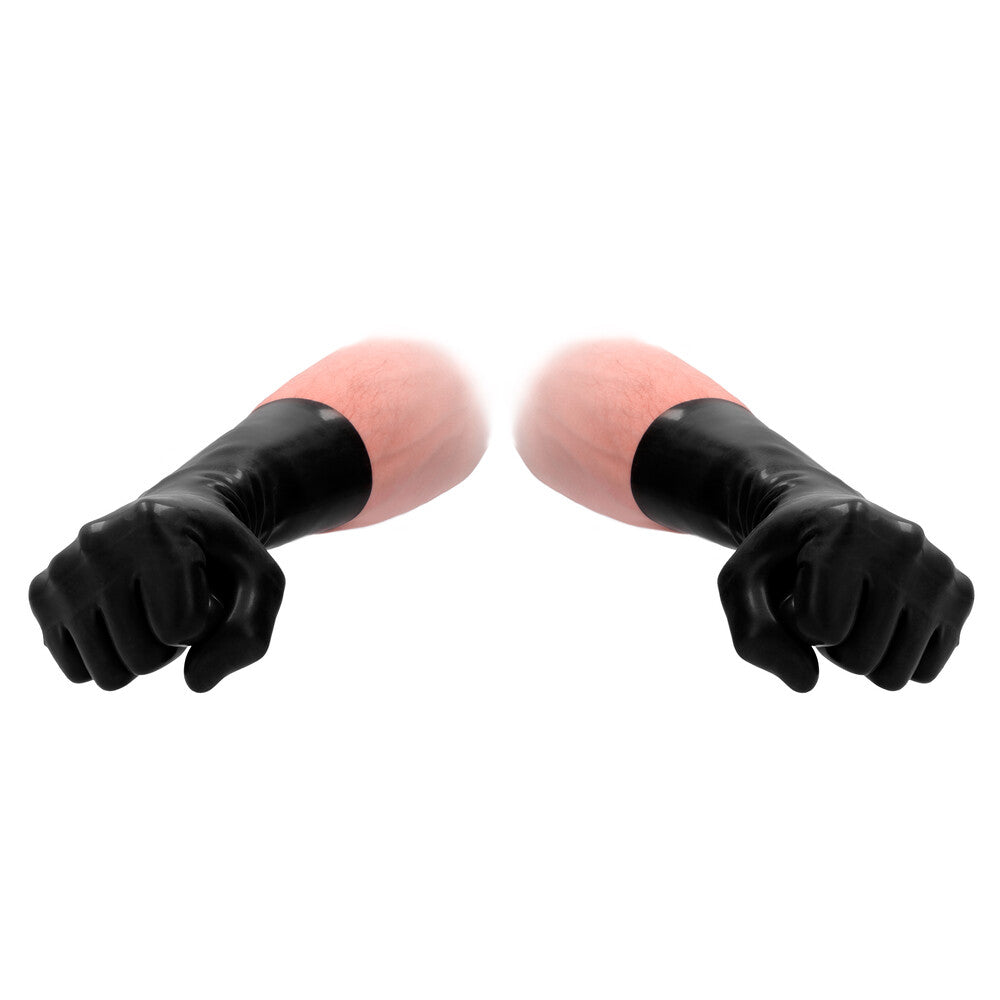 Fist It Black Latex Short Gloves – Ultra-Strong Hygienic Gloves for Play