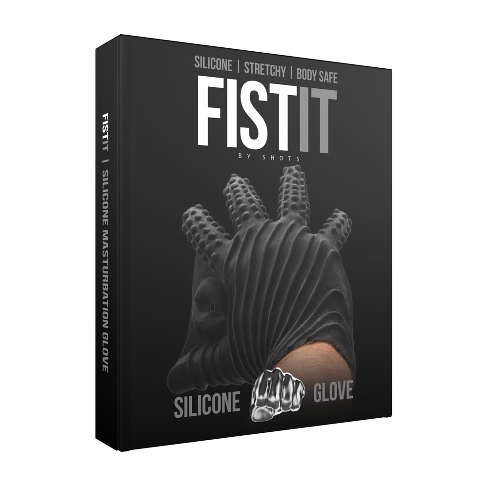 Fist It Black Textured Silicone Masturbation Glove – Sensual Grip & Stimulation