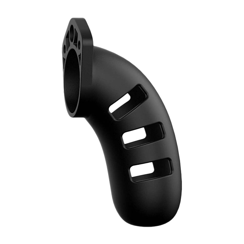 Man Cage 21 Male Black Silicone Chastity Cage 4.5 Inch – Secure & Comfortable
