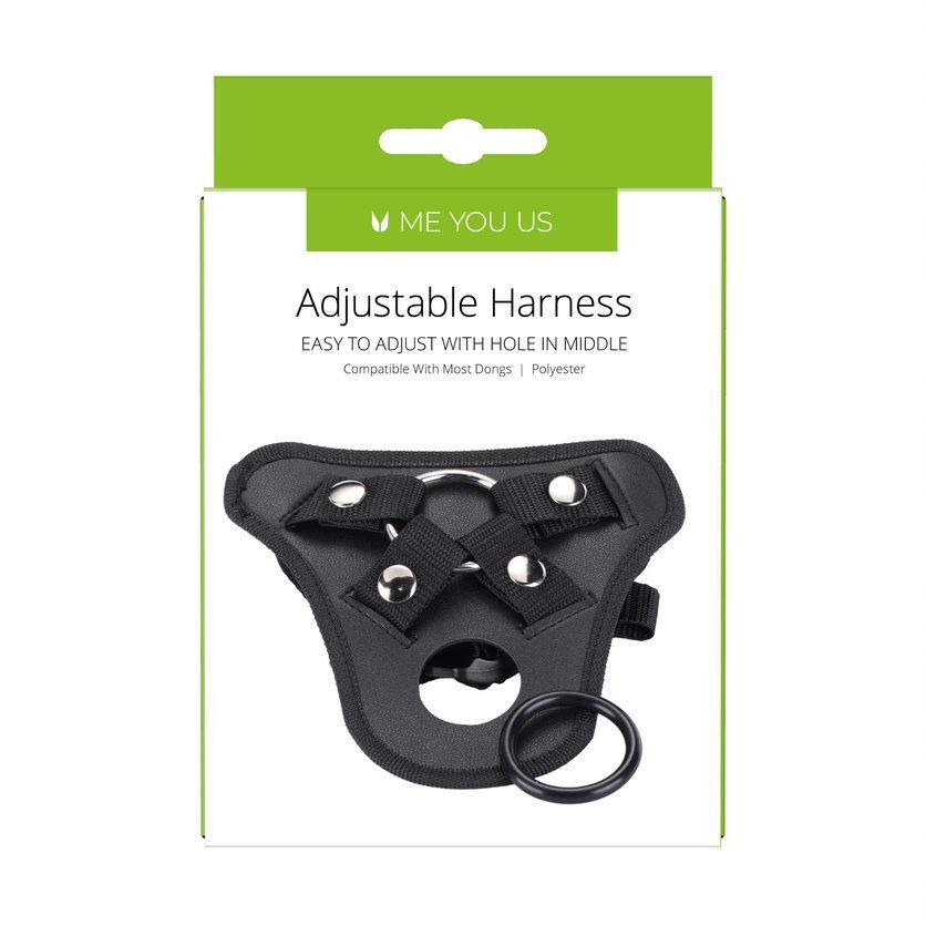 Me You Us Black Adjustable Strap-On Harness – Universal Fit