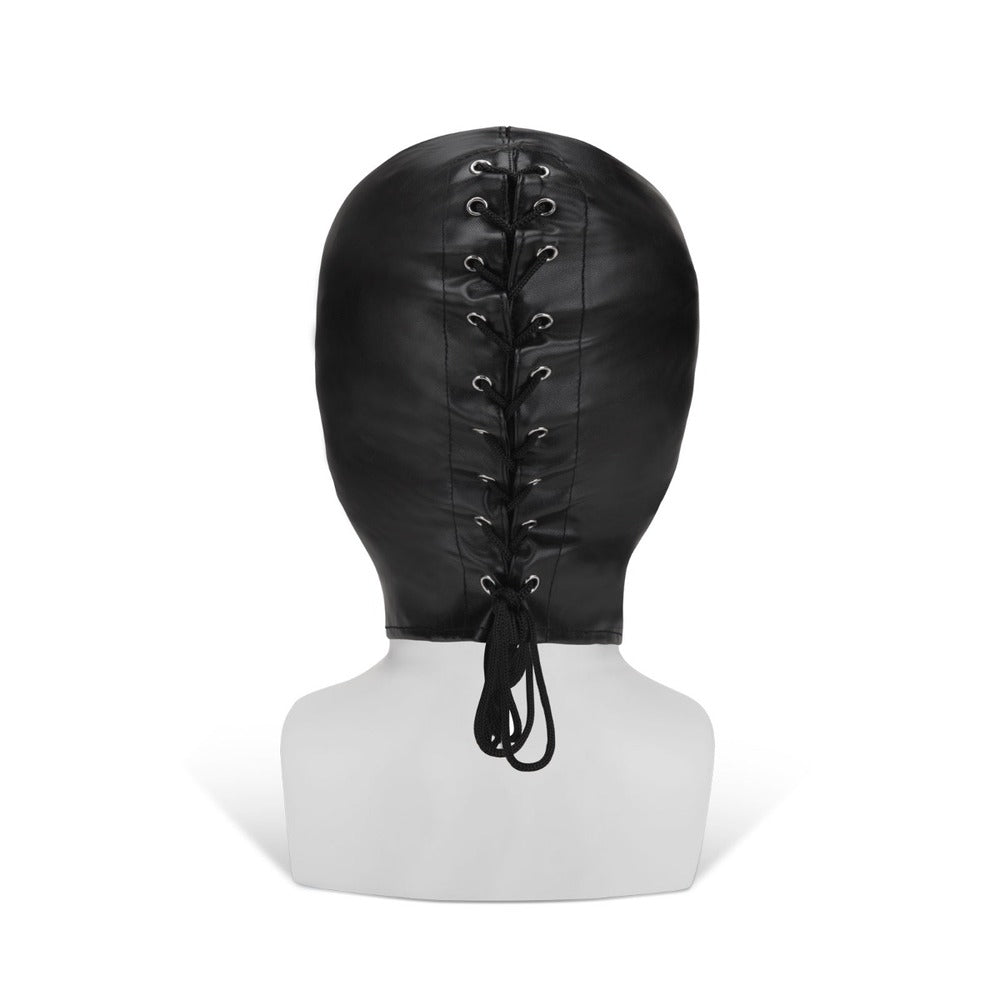 Me You Us PU Leather Black Bondage Hood with Eye Openings