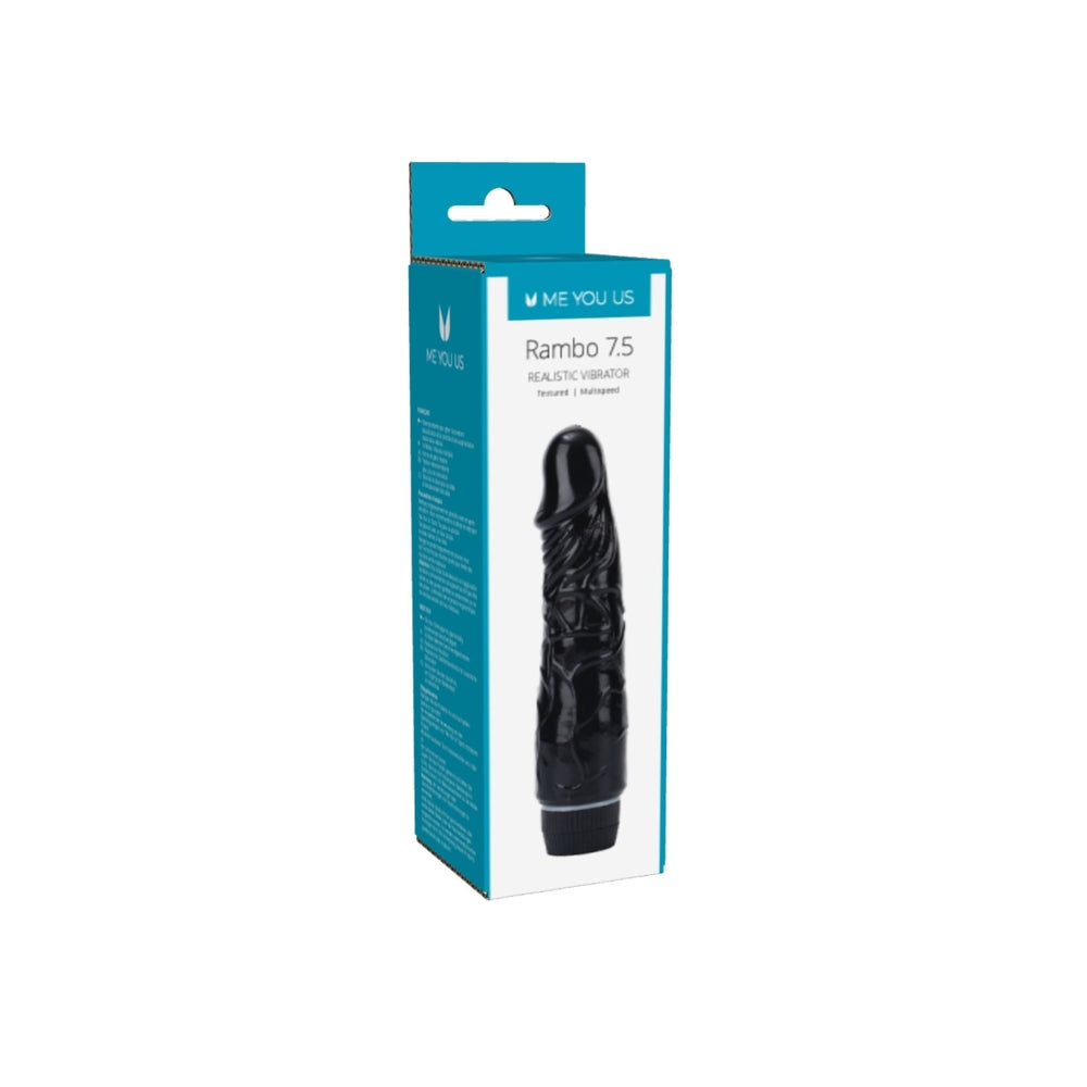 Me You Us Rambo 7.5" Realistic Multi-Speed Vibrator – Black