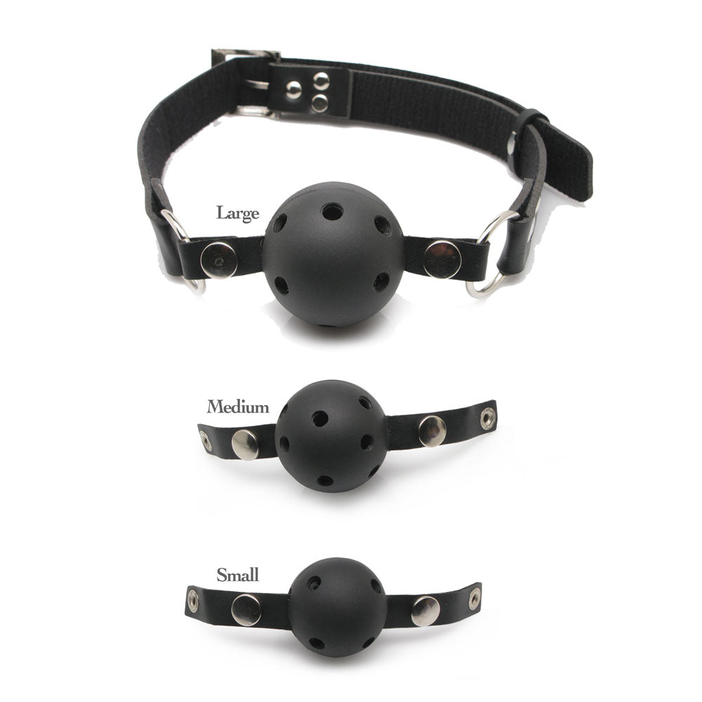 Fetish Fantasy Ball Gag Training System – Adjustable Leather Strap & 3 Sizes