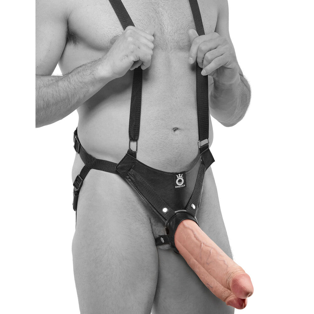 King Cock 11" Dual Hollow Strap-On – Realistic Double Dildo Experience