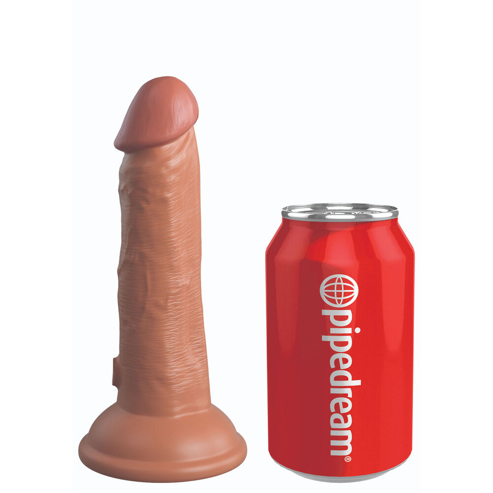 King Cock Elite 6" Dual Density Vibrating Dildo – Flesh Brown