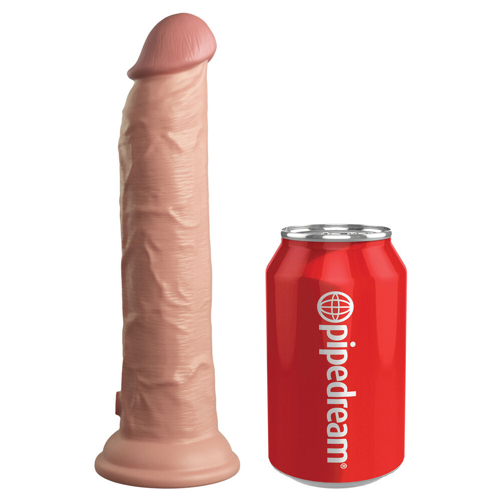 King Cock Elite 9" Dual Density Vibrating Dildo – Flesh Pink