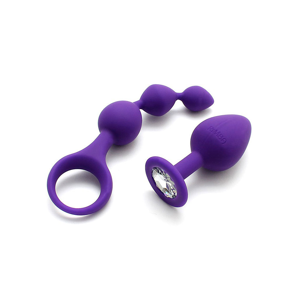 Barcelona Purple Anal Pleasure Play Set – Beginner-Friendly Plug and Beads Kit