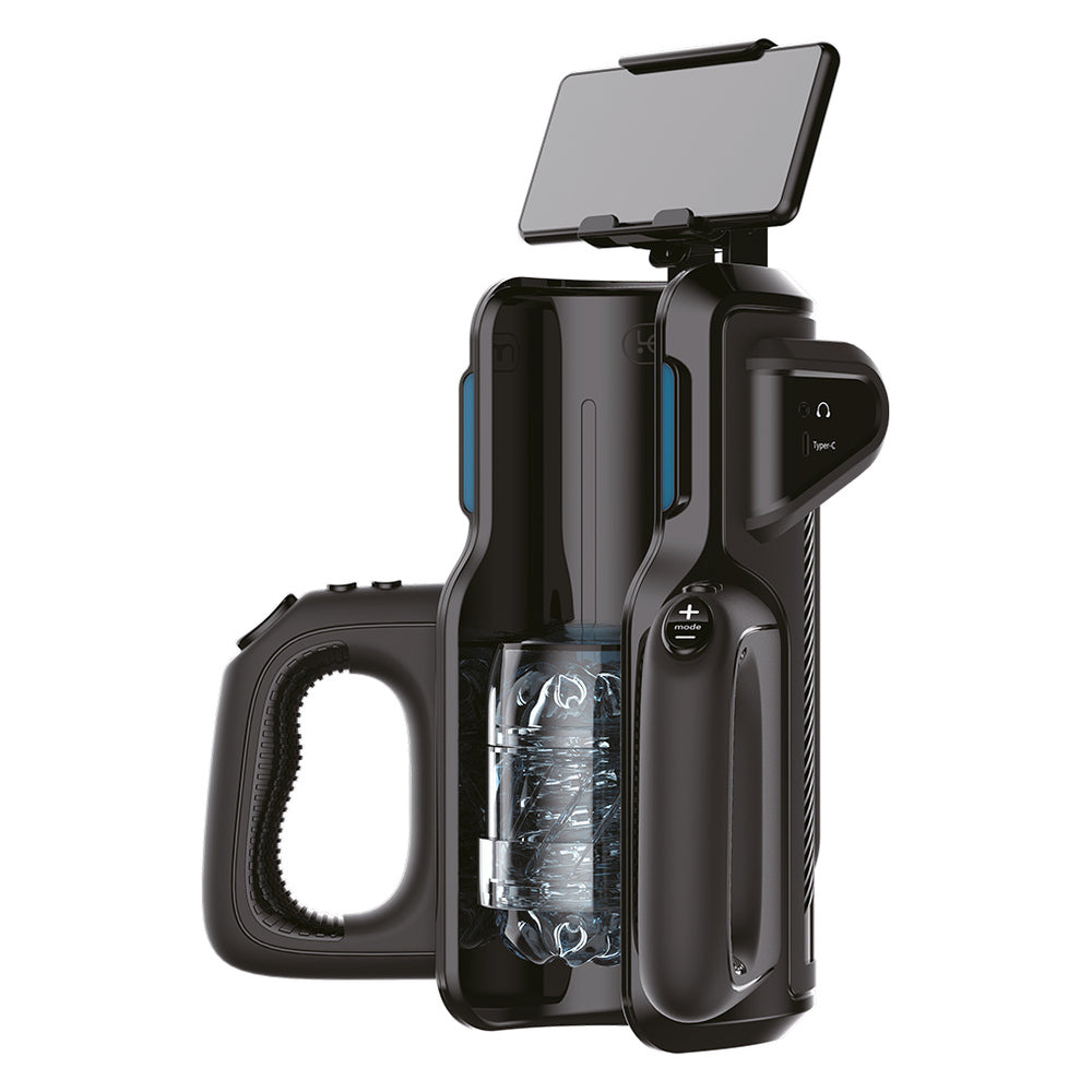 Leten SM500 Super Thrusting Masturbator with Phone Mount – Black