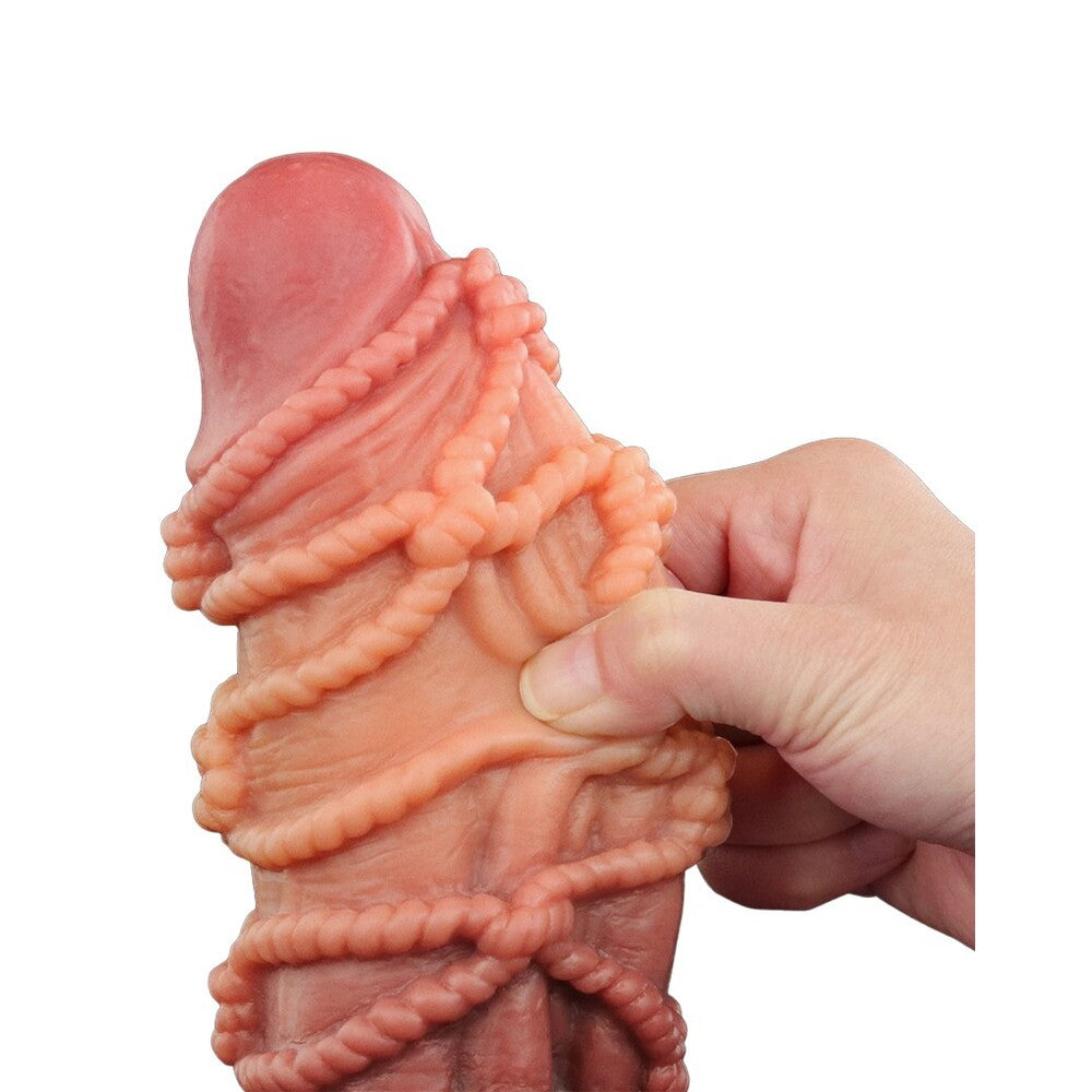 Lovetoy Extreme Dildo with Rope Pattern – 10 Inch Textured Silicone