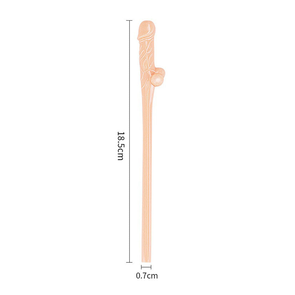 Lovetoy Pack of 9 Willy Straws – Flesh Pink Novelty Drinking Straws
