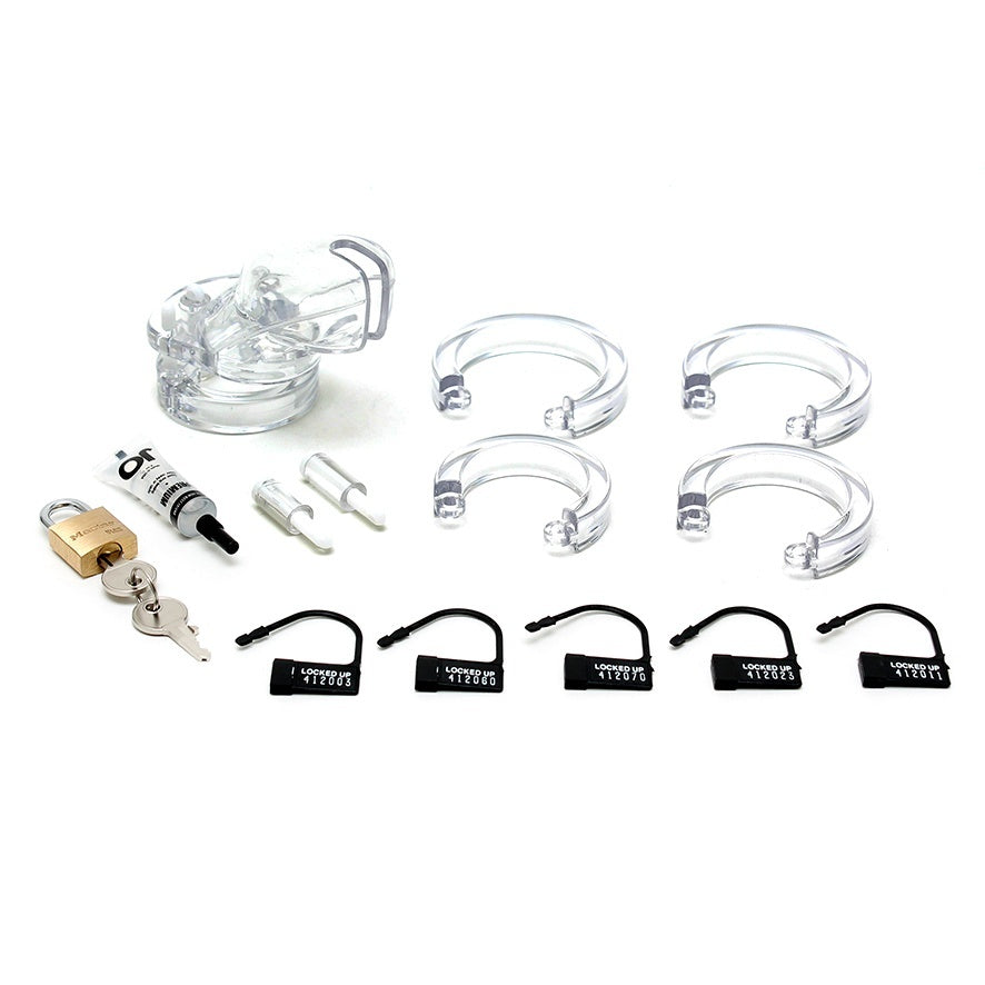 CB3000 Male Chastity Belt – Transparent Adjustable Acrylic Device