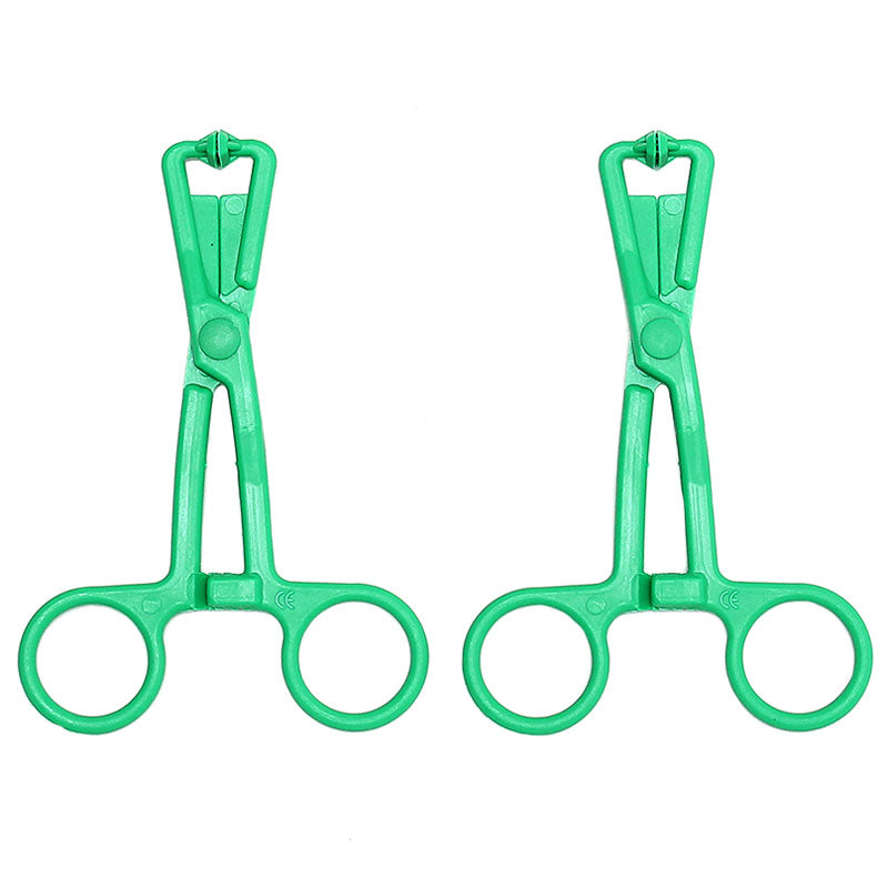 Green Scissor-Style Nipple Clamps with 14-Inch Metal Chain