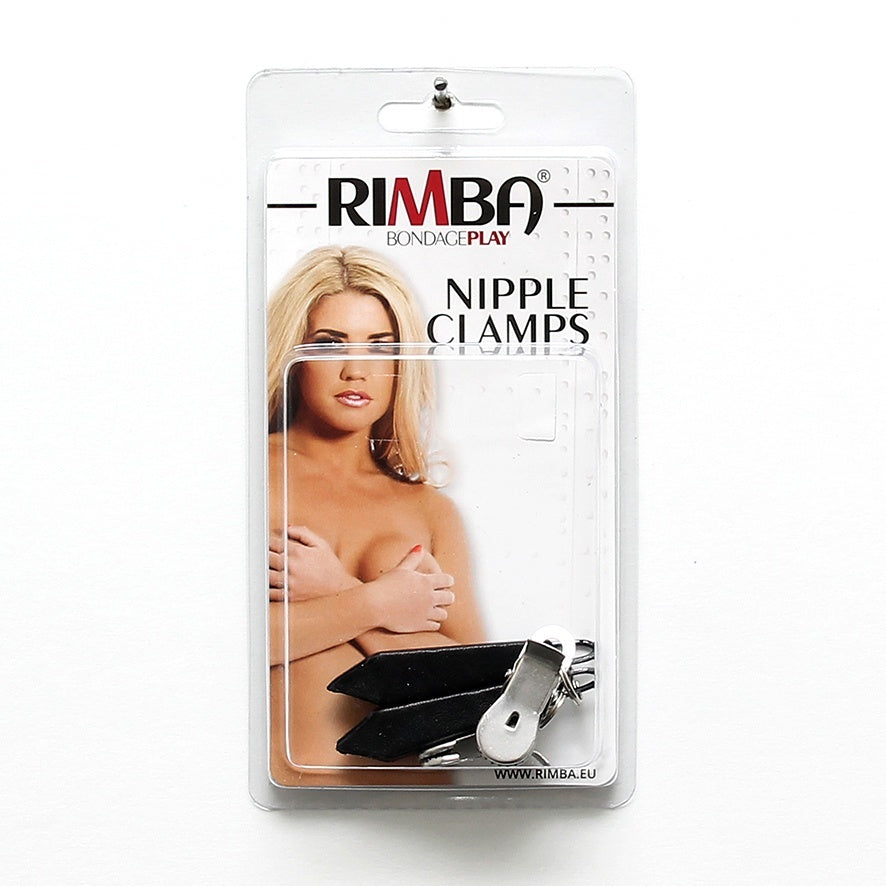 Long Nipple Clamps with 50g Weighted Leather Covers – Black