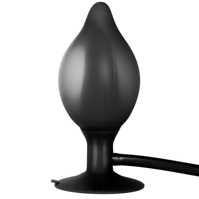 Black Booty Call Inflatable Small Silicone Anal Plug – Adjustable Suction Cup Base
