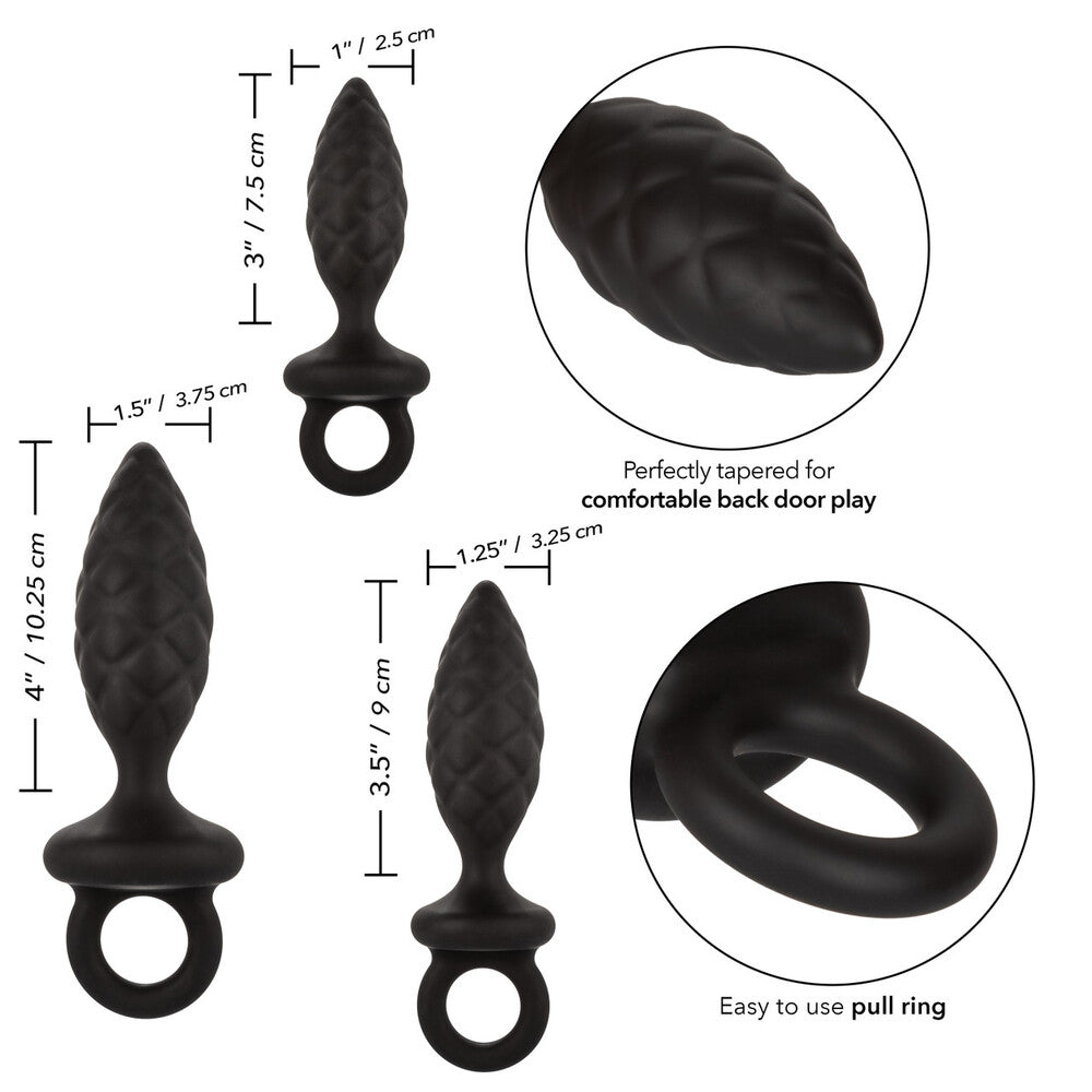 3-Piece Silicone Anal Training Kit – Tapered Butt Plugs for Beginners