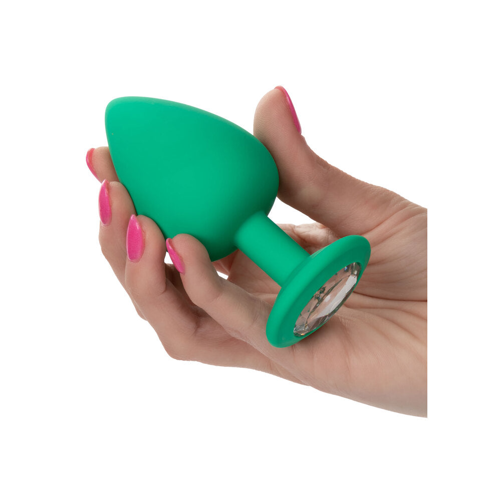 Cheeky Gems 3-Piece Green Butt Plug Set – Graduated Silicone with Gem Base