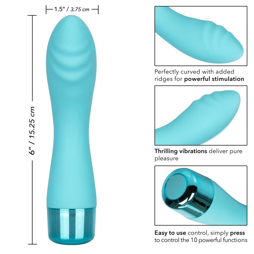 Eden Ripple 6" Waterproof Silicone G-Spot Vibrator – 10 Function Powerful Stimulator