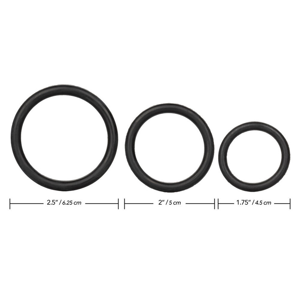 3-Piece Rubber Cock Ring Set – Stretchy Erection Enhancer Rings