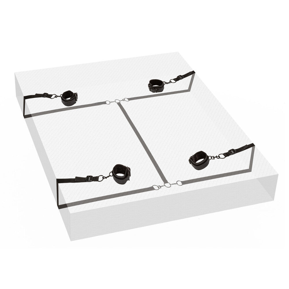 Boundless Adjustable Bed Restraints with Vegan Leather Cuffs & Universal Clasps