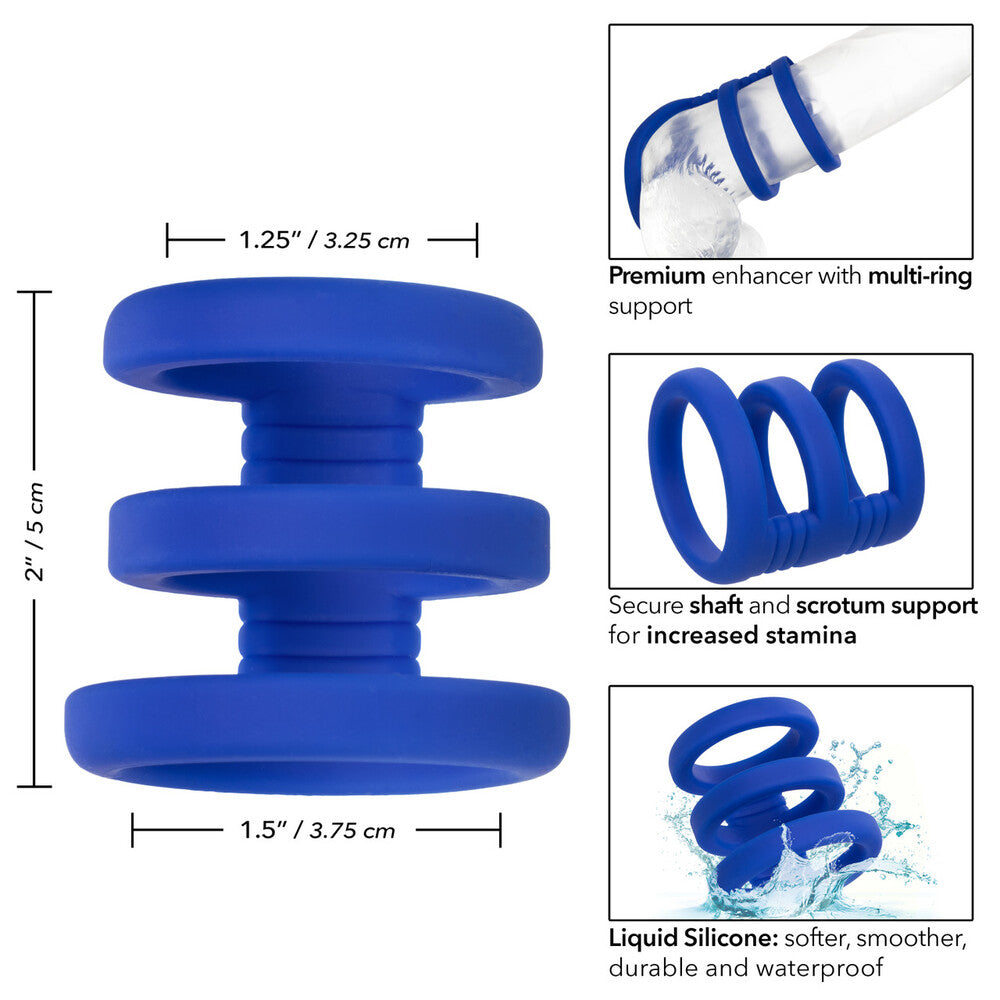 Admiral Triple Cock Cage – Silicone Erection Ring with Ball Splitter