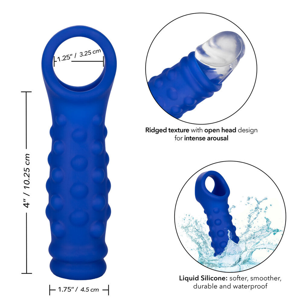 Admiral Blue Liquid Silicone Beaded Penis Extension – Adds Girth & Support