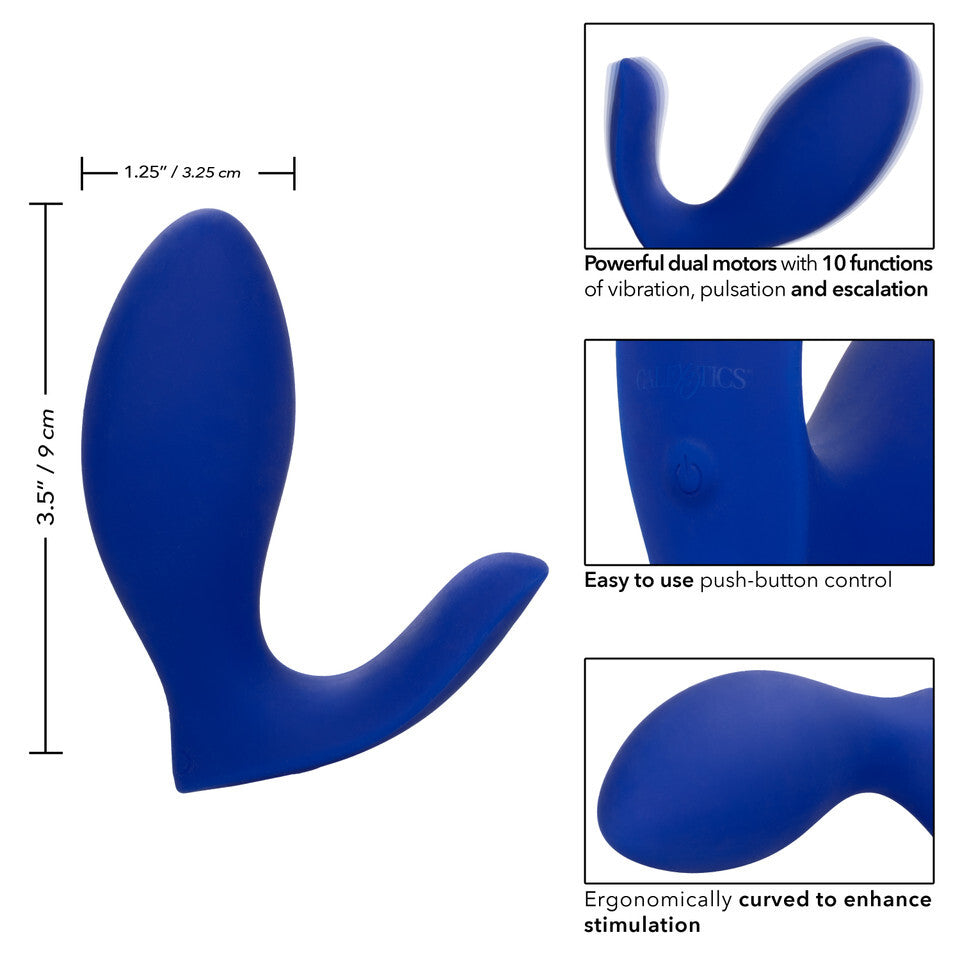 Admiral Blue Prostate Rimming Probe – 10 Function USB Rechargeable Vibrator