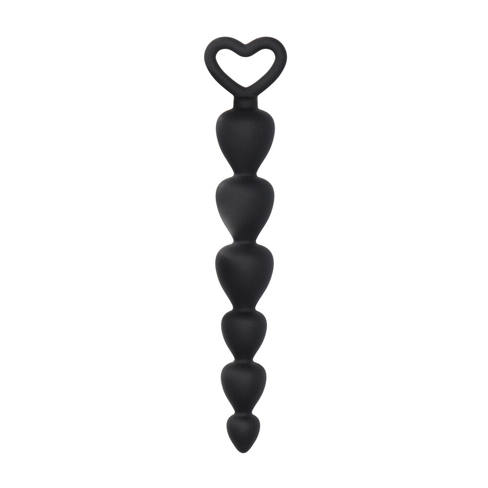 Black Silicone Anal Beads – 6 Tapered Beads for Gradual Pleasure