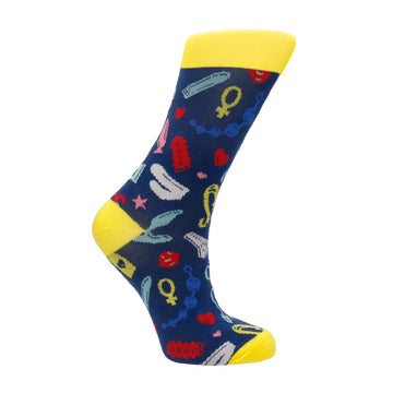 Kinky Minky Sexy Cotton Blend Socks – Sizes 42 to 46 – Blue