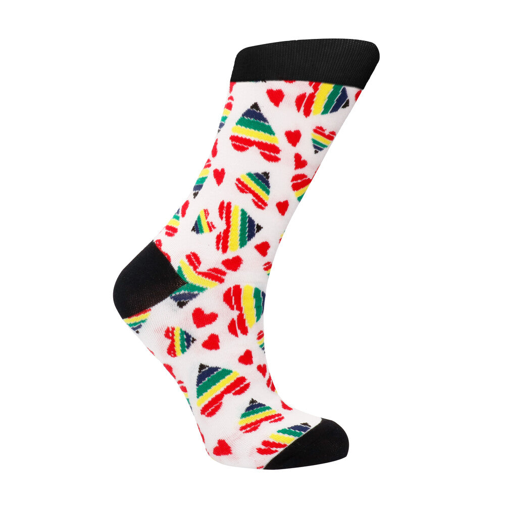 Happy Hearts Sexy White Socks – Size 42-46