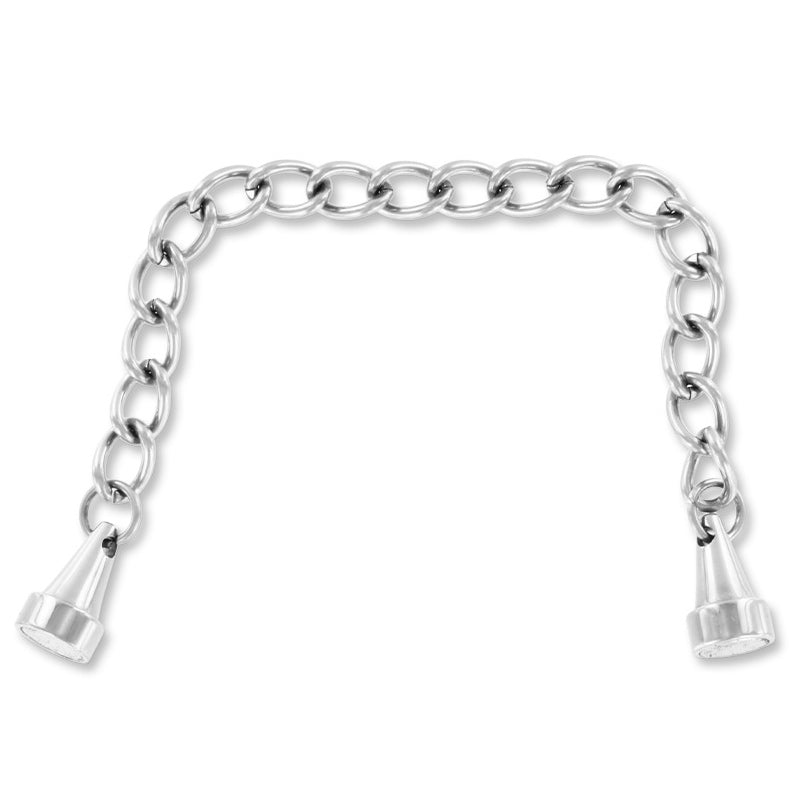 Brushed Steel Mini Magnetic Nipple Pincher with Chain – Strong Sensation