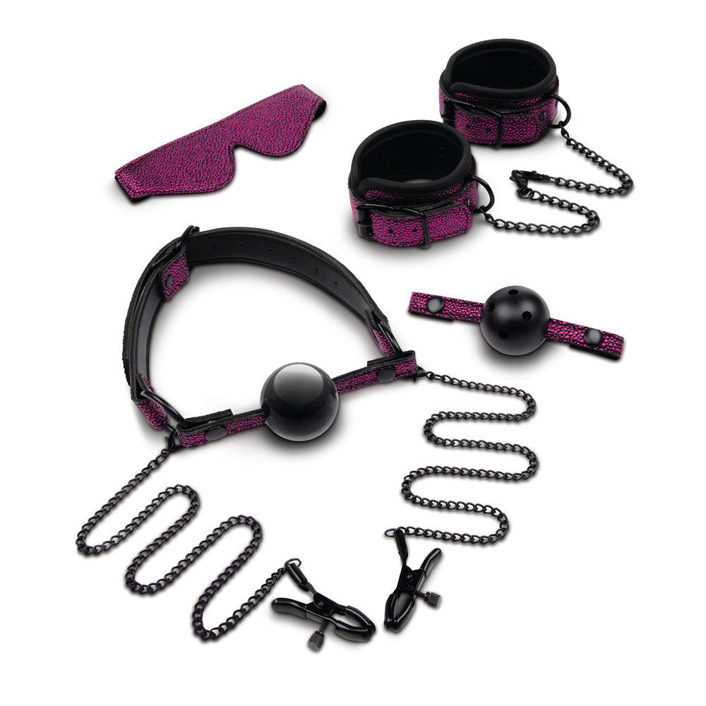 5-Piece Dragonskin Bondage Kit – Faux Leather BDSM Restraint Set