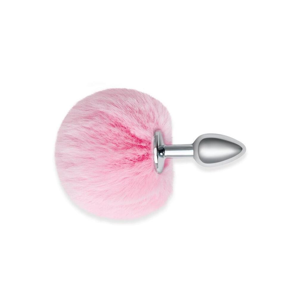 Pink Bunny Tail Butt Plug with Metal Plug – Fluffy Tail & Sensory Play
